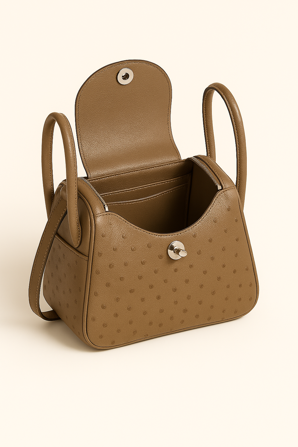 CAMEL OSTRICH LEATHER
